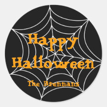 Black spider web halloween personnalisé étiquette
