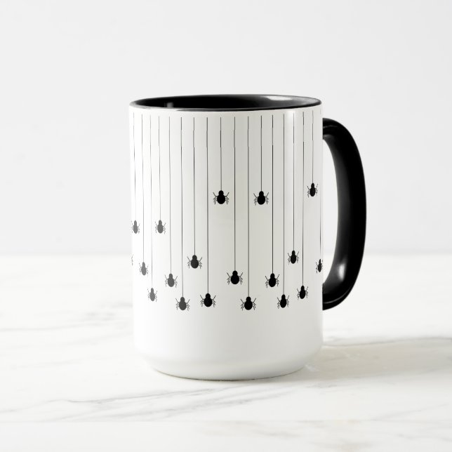 Black Spider Web Halloween Tasse (VorderseiteRechts)