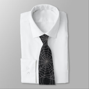 Black Spider Webs Halloween Grunge Krawatte