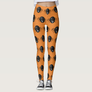 Black Spiders Halloween Leggings