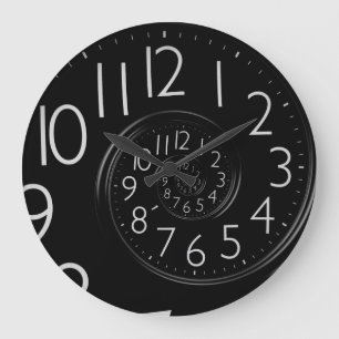 black spirals wall clock große wanduhr