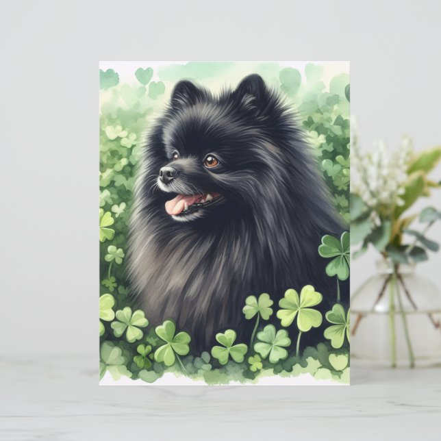 Black Spitz St Patricks Day Scrapbook Paper (Stehend Vorderseite)