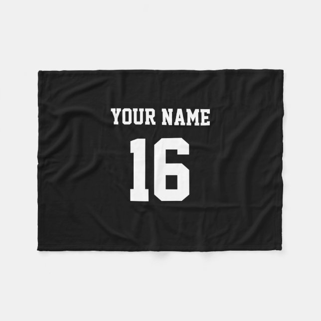 Black Sporty Team Jersey Fleecedecke (Vorderseite (Horizontal))