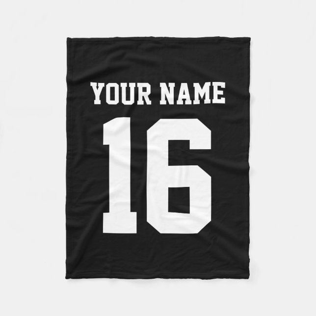 Black Sporty Team Jersey Fleecedecke (Vorderseite)