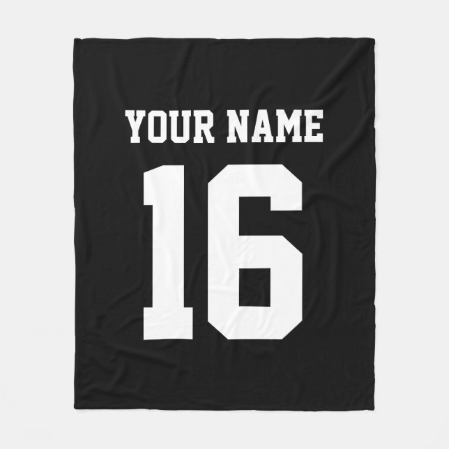 Black Sporty Team Jersey Fleecedecke (Vorderseite)