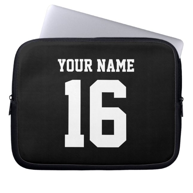 Black Sporty Team Jersey Laptopschutzhülle (Vorderseite)
