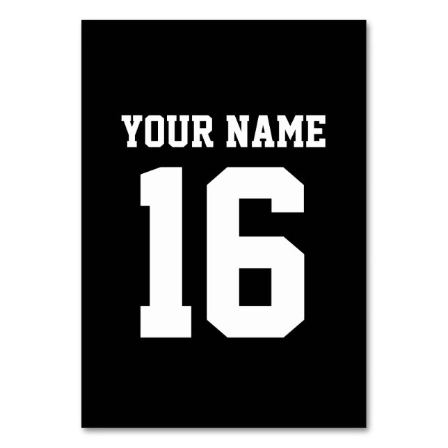 Black Sporty Team Jersey Tischnummer (Vorderseite)
