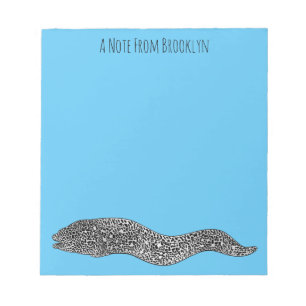 Black spotted moray eel cartoon illustration notizblock