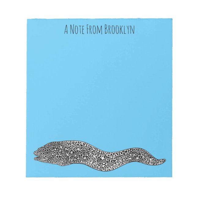 Black spotted moray eel cartoon illustration notizblock (Vorderseite)