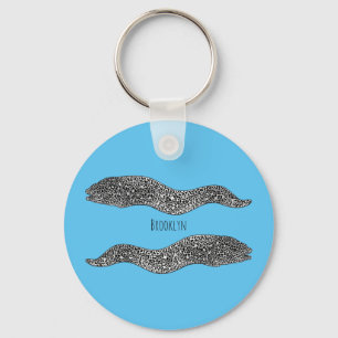 Black spotted moray eel cartoon illustration schlüsselanhänger