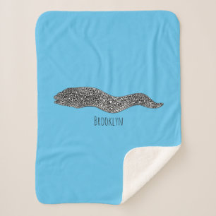 Black spotted moray eel cartoon illustration sherpadecke
