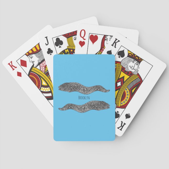 Black spotted moray eel cartoon illustration spielkarten (Rückseite)