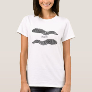 Black spotted moray eel cartoon illustration T-Shirt
