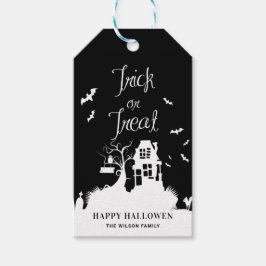 Black Spuk House Trick oder Treat Halloween Geschenkanhänger