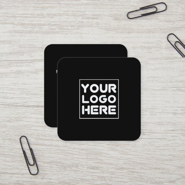 Black Square Business Cards mit Firmenlogo Quadratische Visitenkarte (Vorderseite/Rückseite Beispiel)
