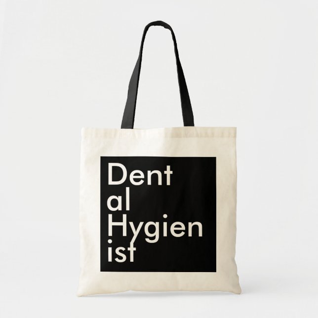 Black Square Dental Hygienist Tragetasche (Vorne)