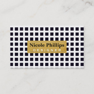 Black Squares auf der White & Gold Chic Business C Visitenkarte