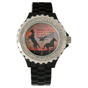 Black Stallone Silhouette Armbanduhr