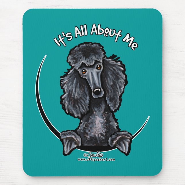 Black Standard Poodle IAAM Mousepad (Vorne)