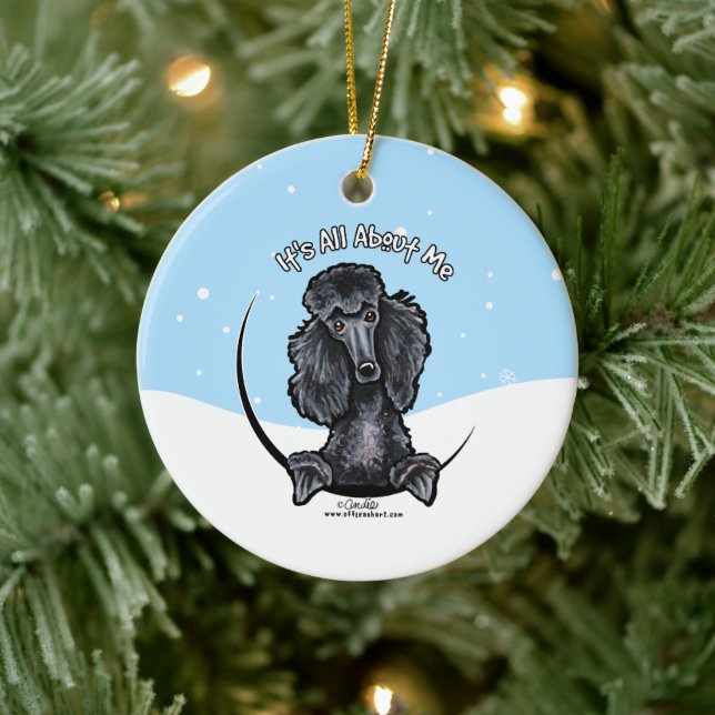 Black Standard Poodle IAAM Weihnachten Keramik Ornament (Baum)