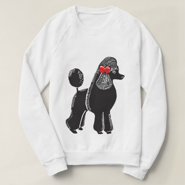 Black Standard Poodle Women's Raglan Sweatshirt (Design vorne)