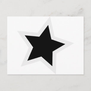 Black Star Bold White Kontur Postkarte