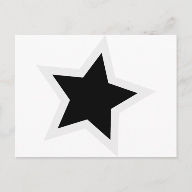Black Star Bold White Kontur Postkarte (Vorderseite)