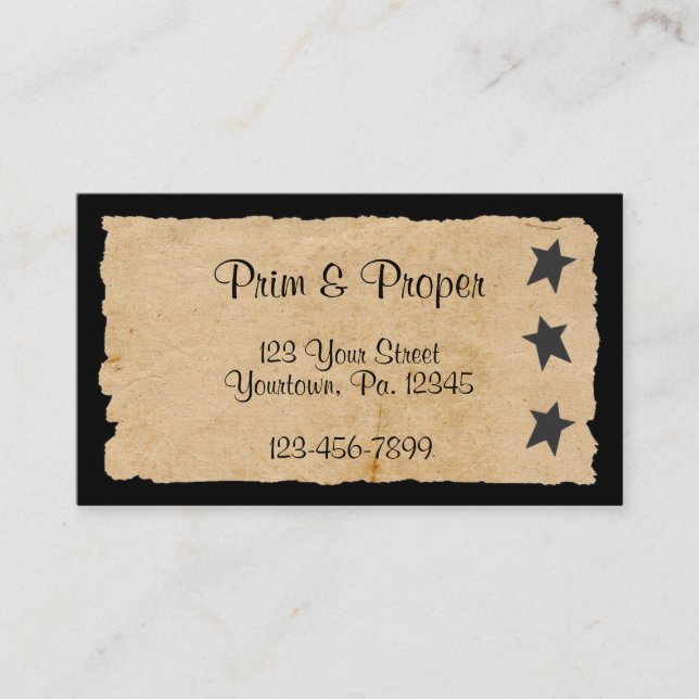 Black Star Business Card Visitenkarte (Vorderseite)