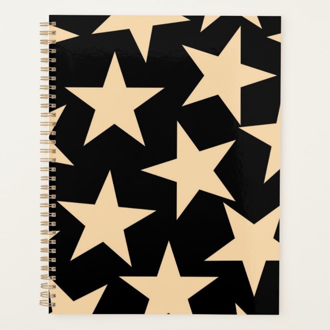 Black Star Celestial Elegantes kosmisches Programm Planer (Vorderseite)