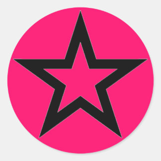 Black Star on Pink - Sticker