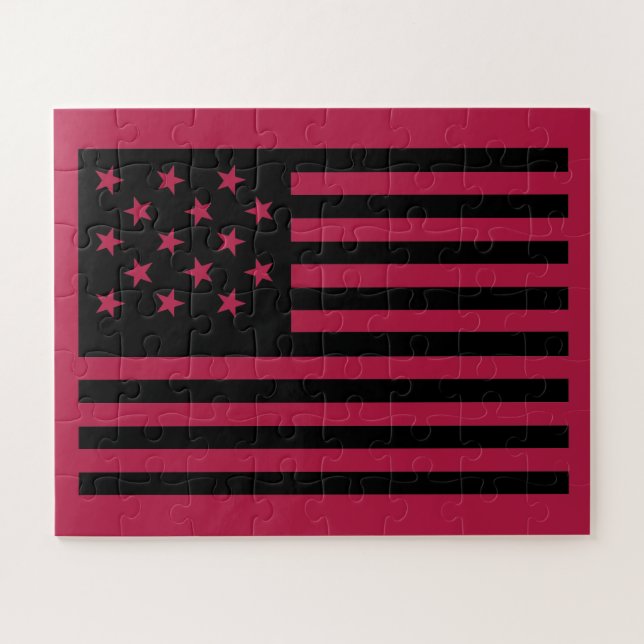 Black Star-Spangled Banner America Flag (Horizontal)
