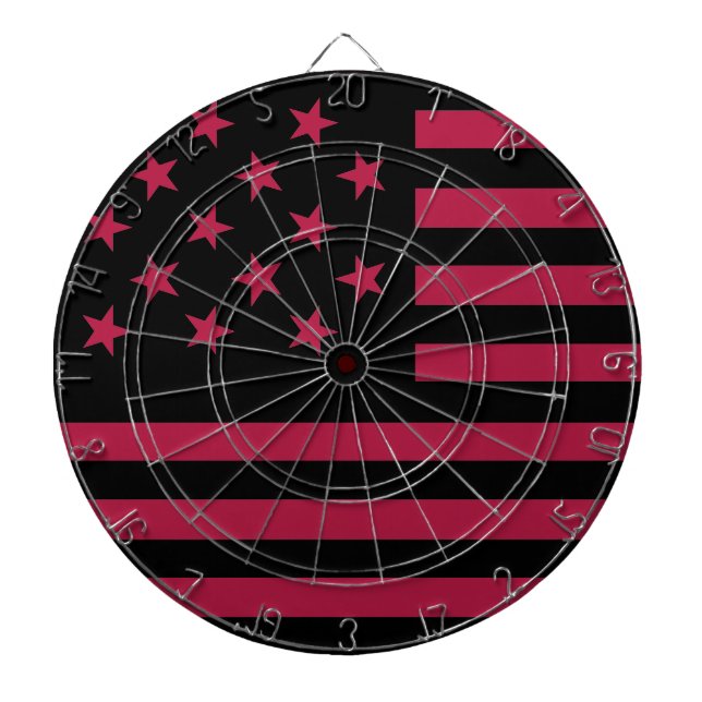 Black Star-Spangled Banner America Flag Dartscheibe (vorne)
