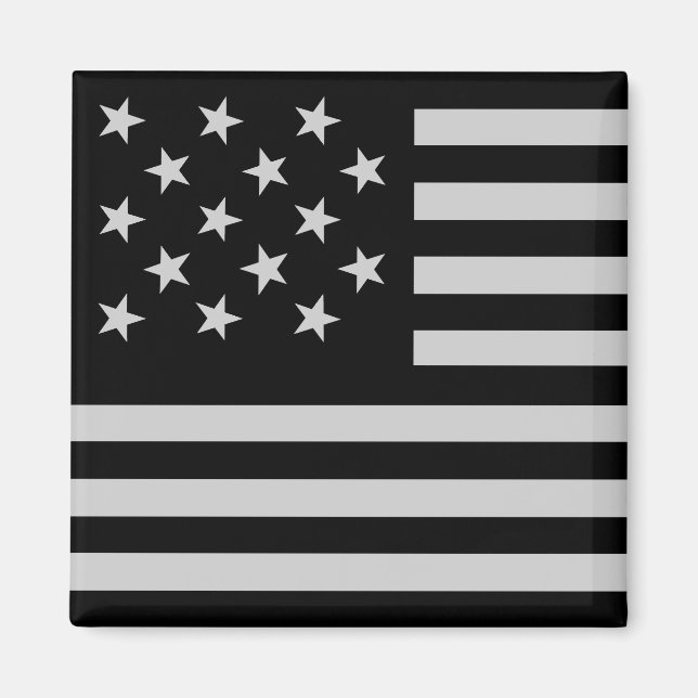 Black Star-Spangled Banner America Flag Magnet (Vorne)