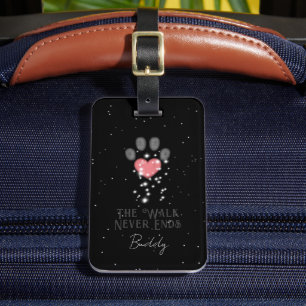 Black Starlight Pink Heart Dog Paw Print Gepäckanhänger