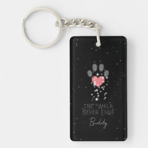 Black Starlight Pink Heart Empreinte de patte Dog