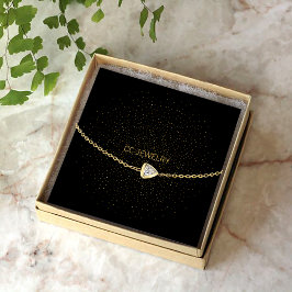 Black Starnight Jewerly Bracelet Display Quadratische Visitenkarte