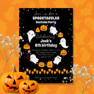 Black Starry SPOOKTACULAR Halloween Party Einladung
