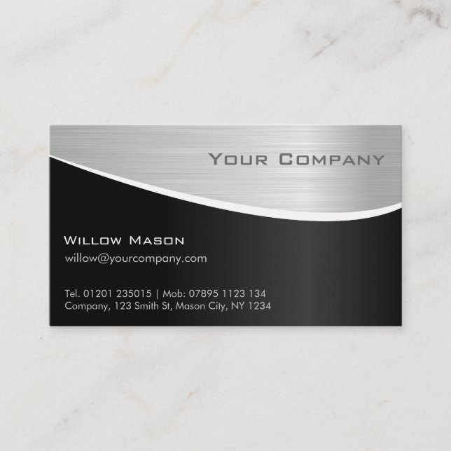 Black Steel Effet, Carte de visite professionnel (Devant)