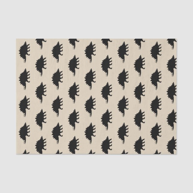 Black Stegosaurus Dinosaurier Print Seidenpapier (Vorderseite)