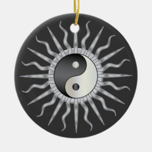 Black Sternexplosion Yin Yang Keramik Ornament
