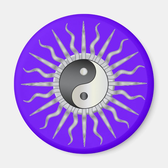 Black Sternexplosion Yin Yang Magnet (Vorne)