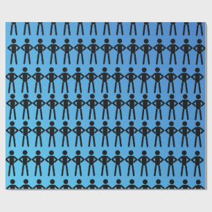 Black Stick Men Wrapper Geschenkpapier