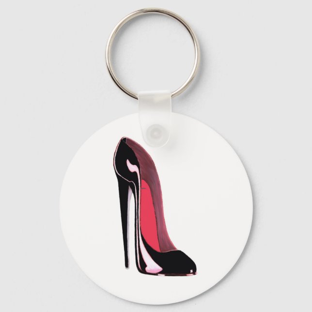 Black Stiletto Shoe Schlüsselanhänger (Vorderseite)
