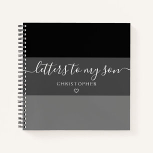 Black Stripe Buchstaben an My Son Keepake Journal Notizbuch