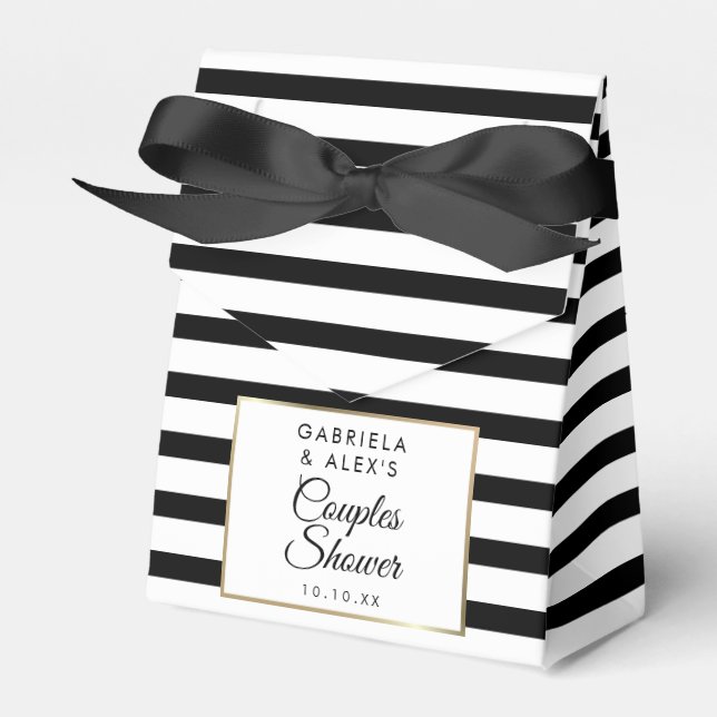 Black Stripe Elegantes Brautparty Geschenkschachtel (Vorderseite)