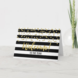 Black Stripe Gold Dot Mitarbeiter Willkommen im Te Karte