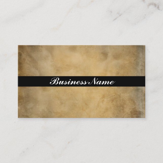 Black Stripe on an elegant Parchment Design Visitenkarte (Vorderseite)