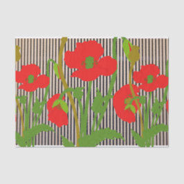 BLACK STRIPEN UND ROTE POPPIEN Gewebepapier Seidenpapier