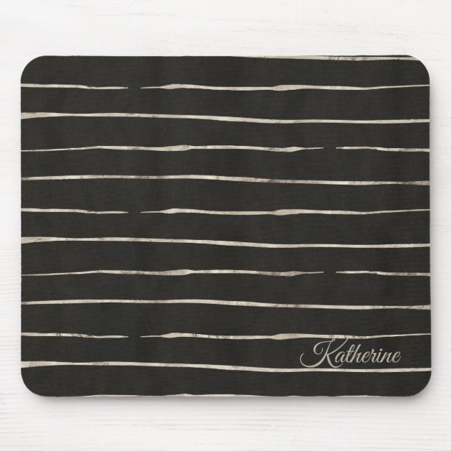 Black Stripes With Your Name Mousepad (Vorne)