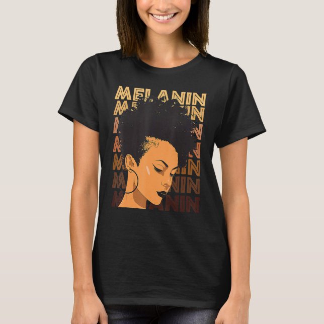 Black Strong Girl Afro Liebe Melanin African Ameri T-Shirt (Vorderseite)